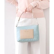 [2WAY]異素材ポケットコンパクトデザインバッグ