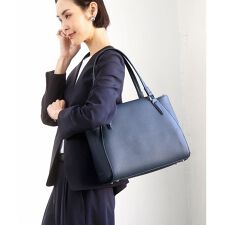 [2WAY/A4収納可]合成皮革ポイントデザイントートバッグ