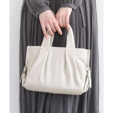 [2WAY]サイドポイント牛革デザインハンドバッグ