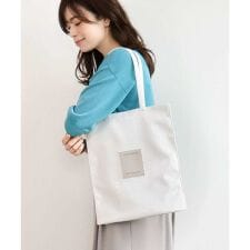 [軽量/A4収納可]合成皮革シンプルロゴトートバッグ