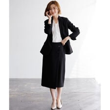 【４点セット】〈ワイドパンツ〉スゴく伸びる全方向ストレッチ！洗えて型くずれしない４点スーツ