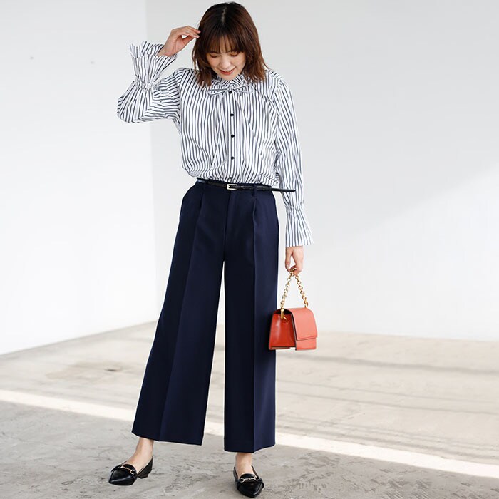 2点セット】〈ワイドパンツ〉スゴく伸びる全方向ストレッチ！洗えて