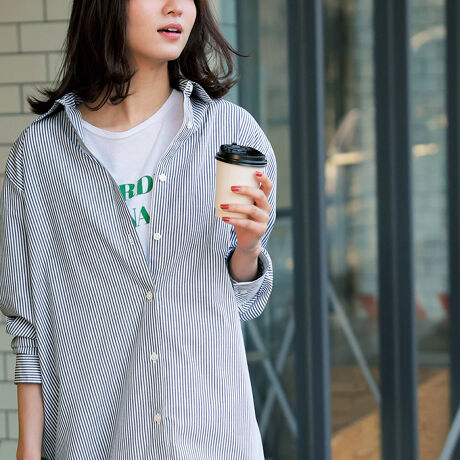 ストライプロングシャツワンピース ジーラ バイ リュリュ Geera 7257 ファッション通販 マルイウェブチャネル