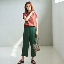リネン調ベイカーワイドパンツ