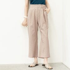リネンライクベルト付ワイドパンツ
