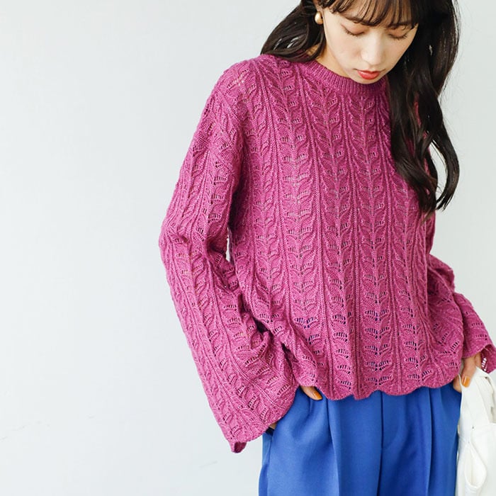 SET2点 クロシェ風ニットプルオーバー SET2点 クロシェ風ニットプルオーバー | アンリエットミュゼ