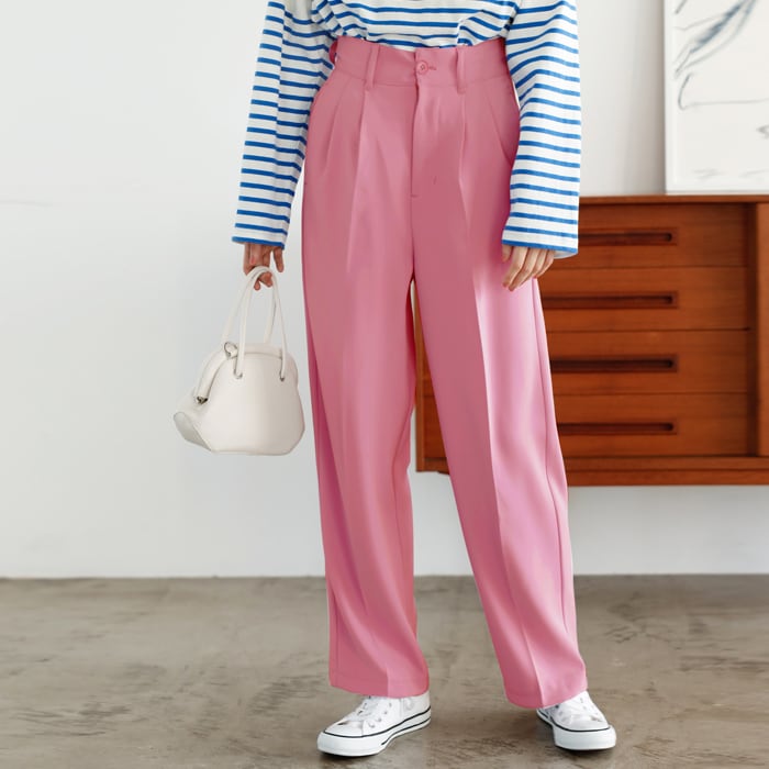 ハイウエストスラックスパンツ