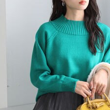 モチモチハイネックニットトップス