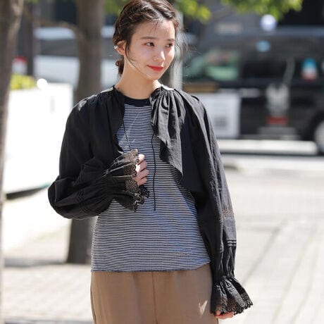 BEAMS BOY ／ コットン リネン ギャザー ボレロ ロング  