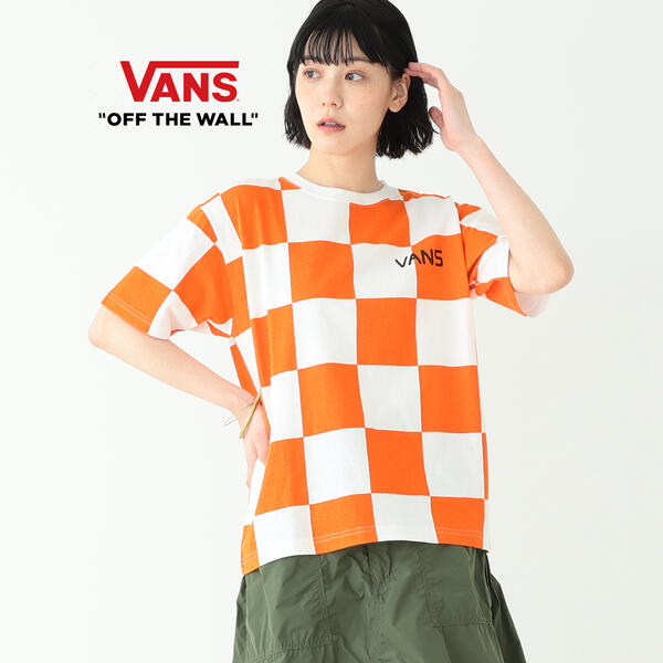 ＶＡＮＳ × ＢＥＡＭＳ ＢＯＹ ／ 別注 チェッカー ロゴＴシャツ