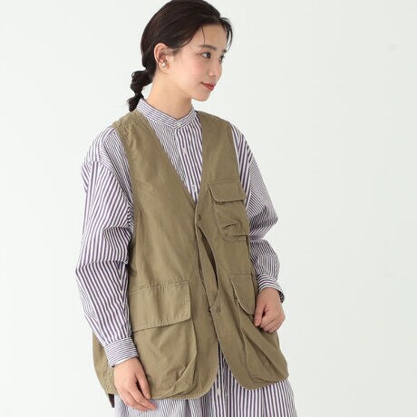 BEAMS BOY ／ コットン ウェザークロス ハンティングベスト  
