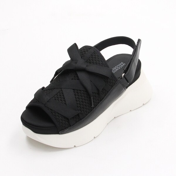 厚底リボンモチーフサンダル