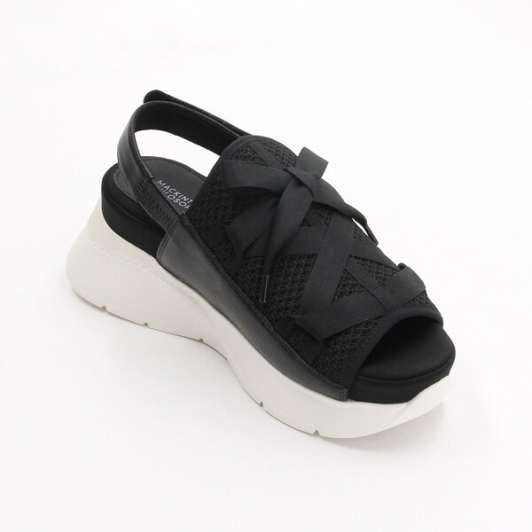 厚底リボンモチーフサンダル