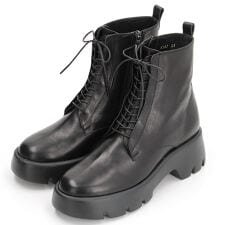 厚底レースアップショートブーツ