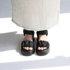 【25春夏新作】厚底ギャザーサンダル