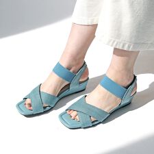 【25春夏新作】クロスベルトウエッジサンダル