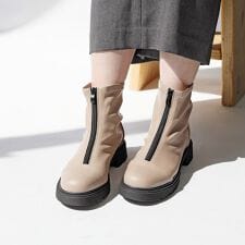 【25秋冬新作】厚底フロントジップブーツ