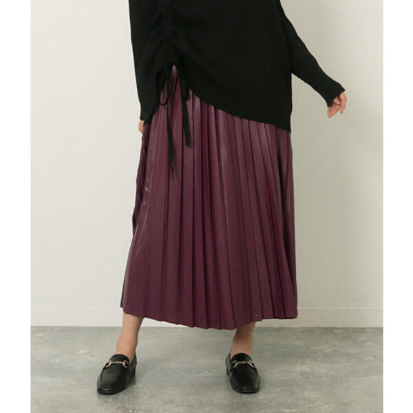 エコレザープリーツスカート アウリィ 魅力の AULI 日本限定モデル