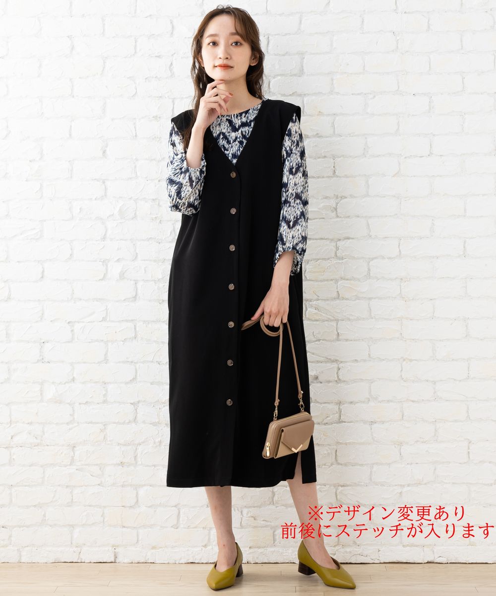 大きいサイズ】 21号(6L～) FONTLAB ジレ×ジャンパースカート | サブ
