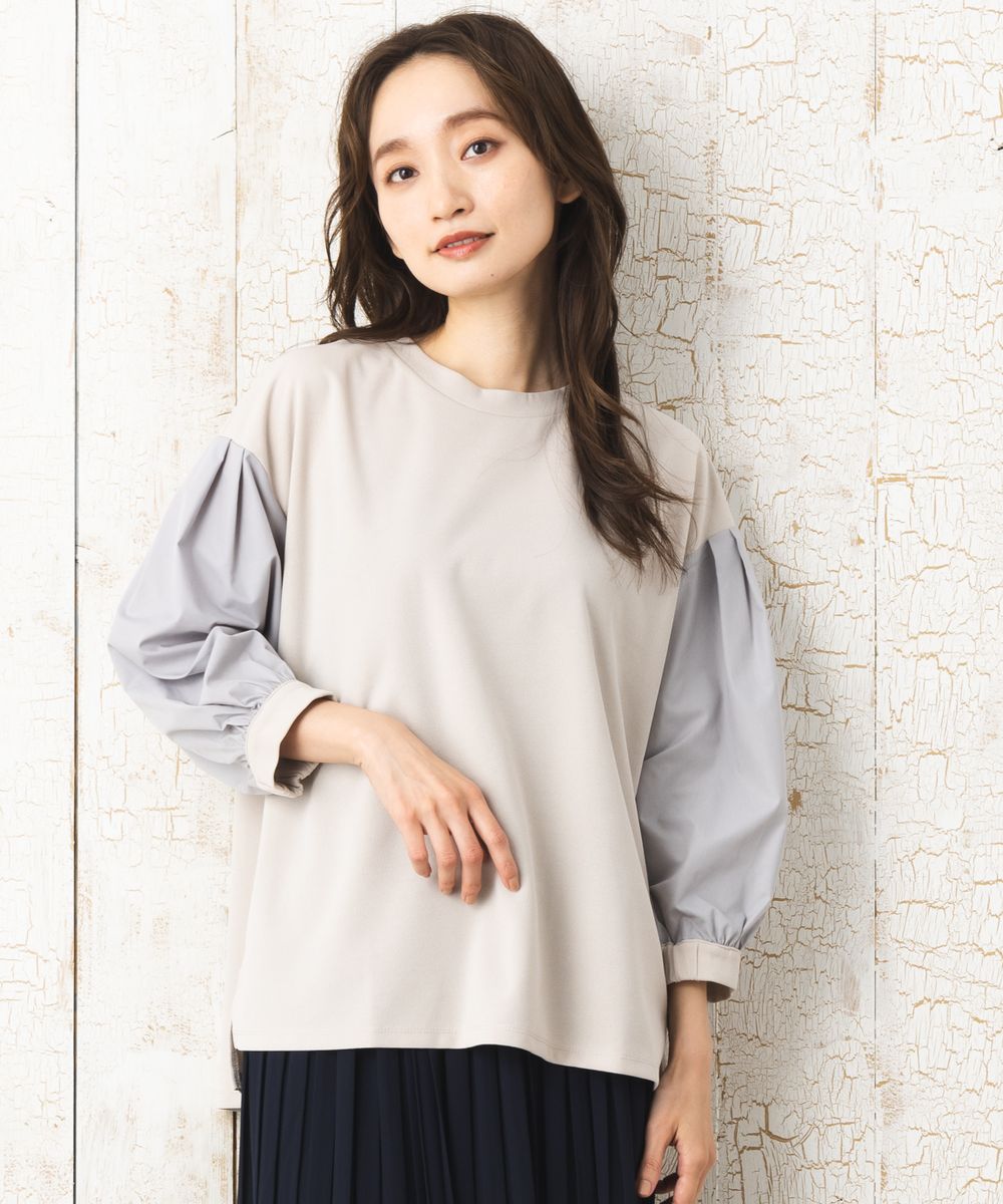 大きいサイズ】21号(6L〜) FONTLAB 異素材コンビプルオーバー／サブ