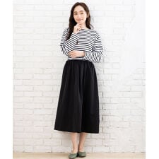 【大きいサイズ】 21号(6L～) FONTLAB ボーダードッキングワンピース