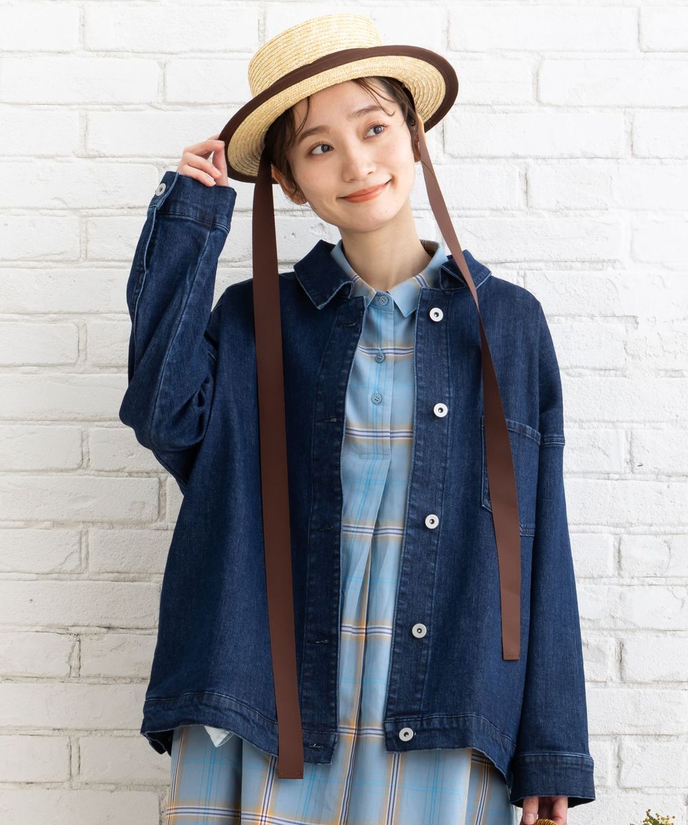 大きいサイズ】 21号(6L～) FONTLAB オーバーデニムジャケット | サブ