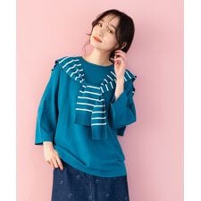 【大きいサイズ】 21号(6L～) FONTLAB フェイク肩掛けカーデニット