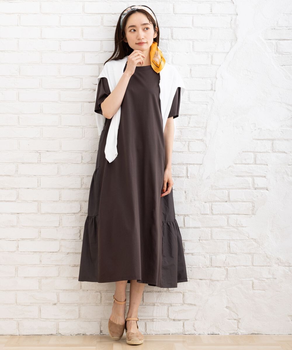 大きいサイズ】 21号(6L～) FONTLAB シルケットティアードワンピース