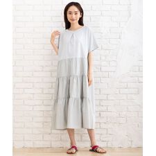 【大きいサイズ】 21号(6L～) FONTLAB シルケットティアードワンピース