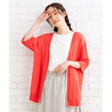 【大きいサイズ】 21号(6L～) FONTLAB シアーラインVカーディガン