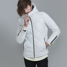 レザーキルティングパデットフーデッドBLZ