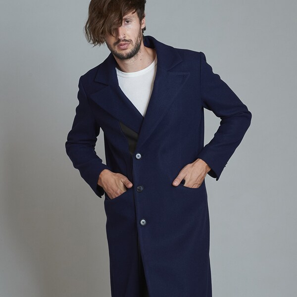 シンセティックレザー切替チェスターコート | ノーアイディー(NO ID