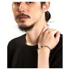 フラットリンクチェーンIDブレスレット