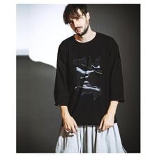 Distortionプリント8分袖BIG-PO(プルオーバー)