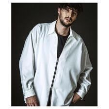 V-NeckZipBigShirt/Vネックジップビッグシャツ