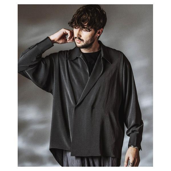 [�}���C]Double Breasted Drape Over �_�u���u���X�g�h���[�v�I�[�o�[�V���c/�m�[�A�C�f�B�[�iNO ID.�j 050GRAY