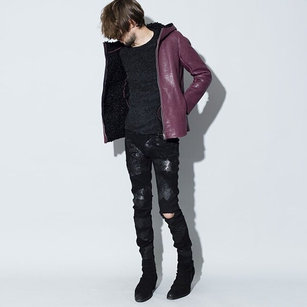 NO NOID.ラムベジタブルフェイクムートンリバーシブルフーデッド