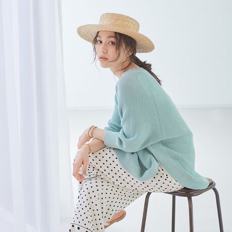 WEB 一部店舗限定 ラウンドヘム片畦プルオーバー ルージュ・ヴィフ ラクレ Rouge vif la cle