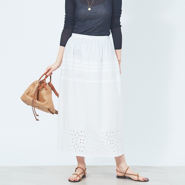 ルージュ・ヴィフ ラクレ（Rouge vif la cle）/タイルエンブロイダリースカート タイルエンブロイダリースカート | ルージュ・ヴィフ ラクレ(Rouge vif