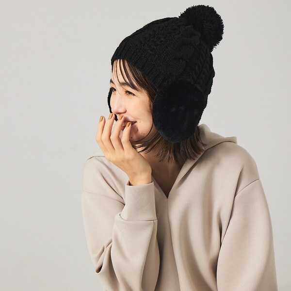 RUBEN】イヤーマフ付き裏ボアニットキャップ | ルージュ・ヴィフ