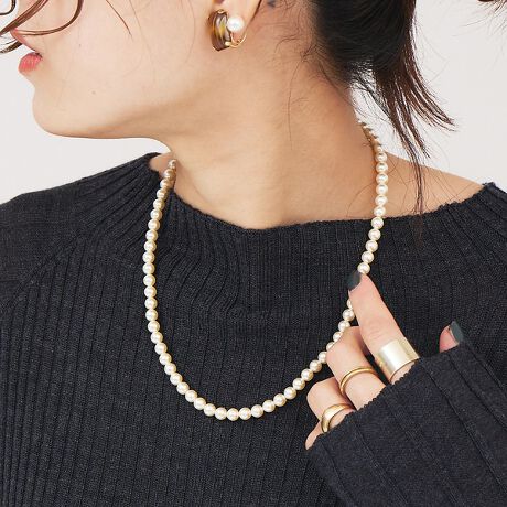 Caline Paris /カリーヌパリ】スワロフスキーパールネックレス 