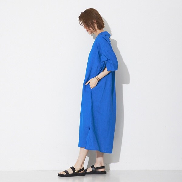 TICCA／ティッカ】リネンツイストスリーブワンピース | ルージュ