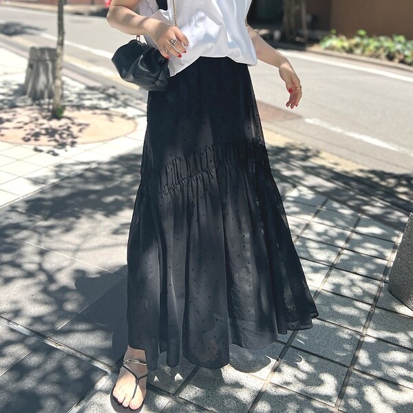 ドットフロッキーマキシスカート | ルージュ・ヴィフ ラクレ(Rouge vif