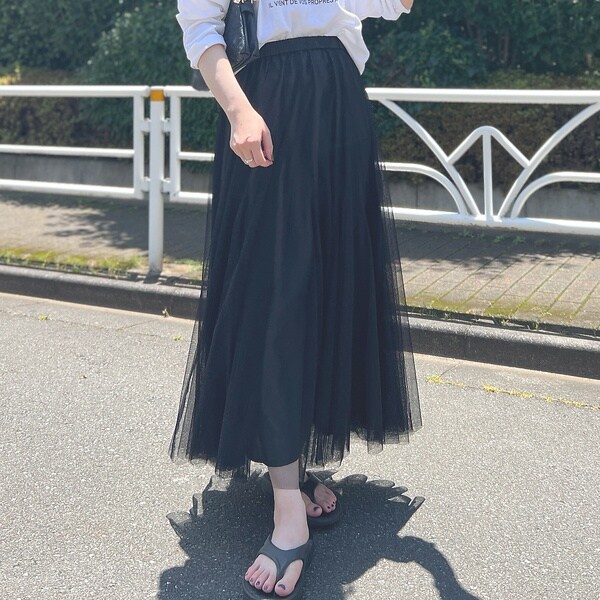 チュールマチフレアスカート　黒 ルージュ ヴィフ ラクレ Rouge vif la cle 【追加】チュールマチフレア