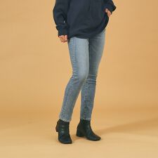 【SOMETHING】 HANA テーパード ストレート デニム パンツ