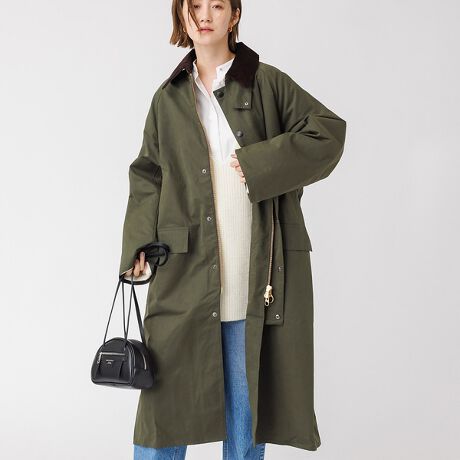 BARBOUR/バブアー】Burghley ピーチスキンロングコート | ルージュ 