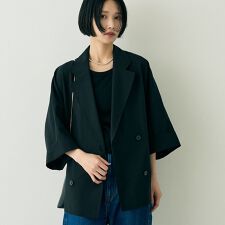 撥水ドルマンハーフスリーブジャケット