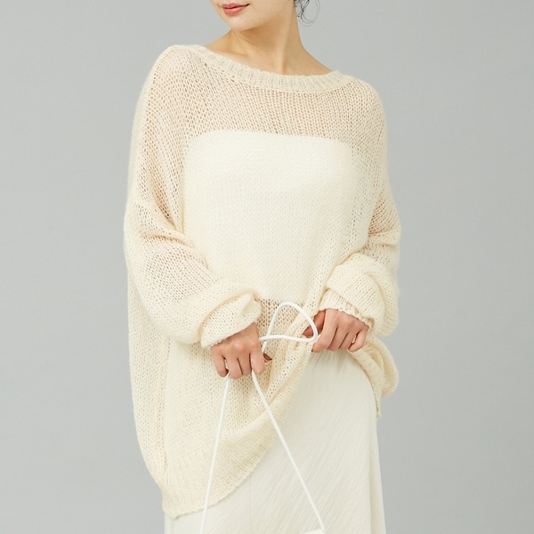 モヘアライクシアー2WAY ニットプルオーバー