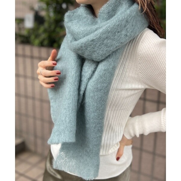 新品タグ付　FOXFORD モヘアマフラー　グレー FOXFORD/ フォックスフォード】モヘヤ混マフラー | ルージュ・ヴィフ