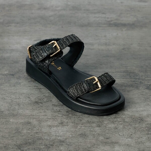 【PAOLO BOVE / パオロ ボーヴ】ラフィアベルトサンダル / 厚底サン